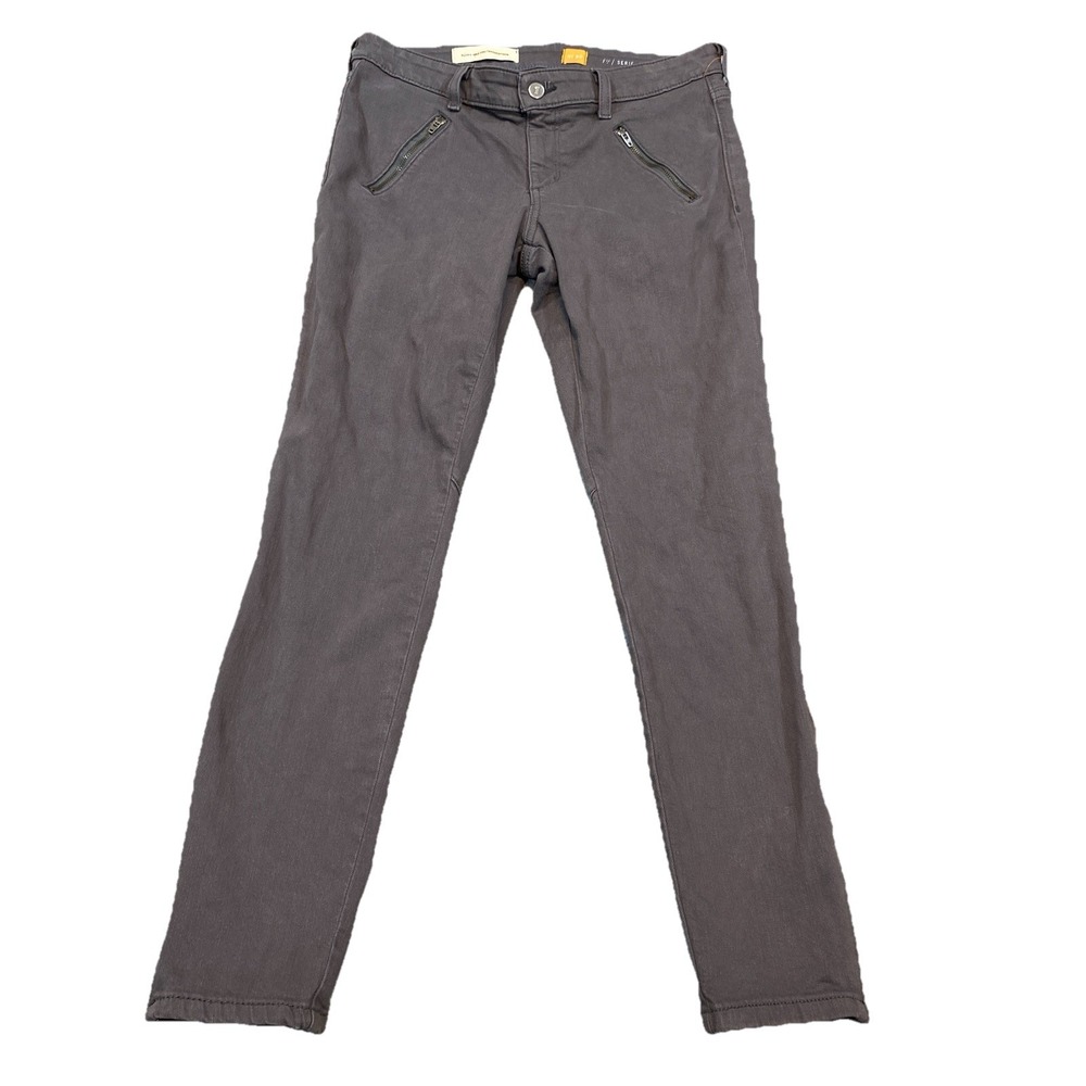 Pilcro And The‎ Letterpress Jeans Women's 30 Gray Stretch Serif Ankle Zippers